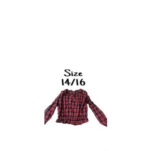 Old Navy Red and Black Plaid Kids Blouse